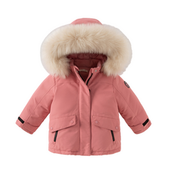 Dave&Bella Kids Girls/Boys Winter Outdoor Waterproof Fur-trimed Hooded Cozy Down Coats