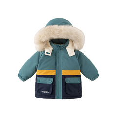 Dave&Bella Toddler Girls/Boys Winter Outdoor Outwear Soft Fur-trimmed Down Jacket