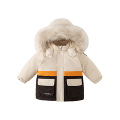 Dave&Bella Toddler Girls/Boys Winter Outdoor Outwear Soft Fur-trimmed Down Jacket