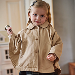 Dave&Bella Toddler Girls Autumn Khaki Adorable Hooded Capes Coats
