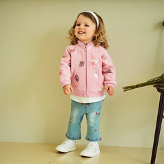 Dave&Bella Toddler Girls’ Fleece Jacket – Autumn 2025 New “Hug Jacket”