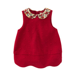 Dave&Bella Toddler Girls Autumn Adorable Festival Red Sleeveless Princess Tank Dress