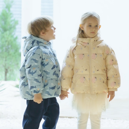 Dave&Bella Toddler Girls/Boys Winter Animal Print Windproof Outwear Hooded Down Coats