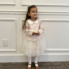 Dave&Bella Toddler Girls Elegance Light Pink Coat A-line Mesh Dress Set