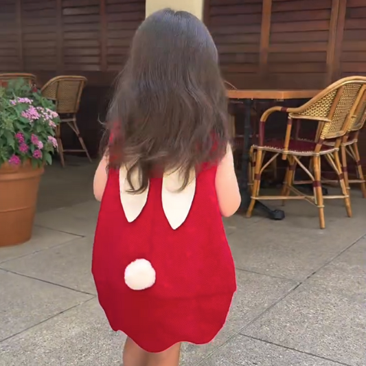 Dave&Bella Toddler Girls Autumn Adorable Festival Red Sleeveless Princess Tank Dress