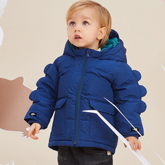Dave&Bella Kids Boys Winter Playful Dinosaur-shaped Outdoor Hooded Cozy Down Coats