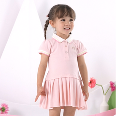 Dave&Bella Summer Toddler Girls Cartoon College-style Princess Dress