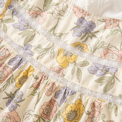 Dave&Bella Toddler Girls Smocked Sundress Cotton Playwear Vintage Princess Dress