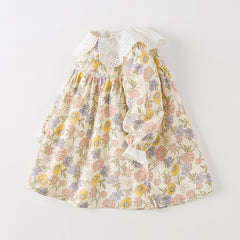 Dave&Bella Toddler Girls Smocked Sundress Cotton Playwear Vintage Princess Dress