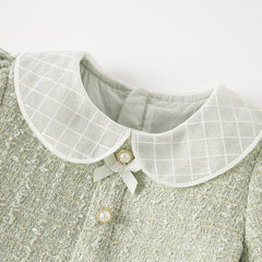 Dave&Bella Toddler Girls Autumn Delicate Grey Green A-line Mesh Dress