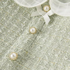 Dave&Bella Toddler Girls Autumn Delicate Grey Green A-line Mesh Dress