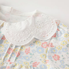 Dave&Bella Bay Girls Sweet Cotton Floral Print Rompers Jumpsuit