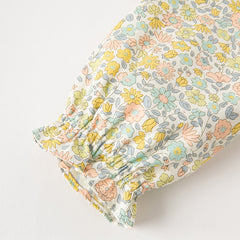 Dave&Bella Toddler Girls Cute Floral Lightweight Cotton A-line Dress(wallet bag)