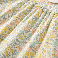 Dave&Bella Toddler Girls Cute Floral Lightweight Cotton A-line Dress(wallet bag)