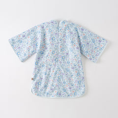 Dave&Bella Toddler Girls Autumn Blue Floral Print Chinese-style Elegance Party Dress