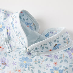 Dave&Bella Toddler Girls Autumn Blue Floral Print Chinese-style Elegance Party Dress