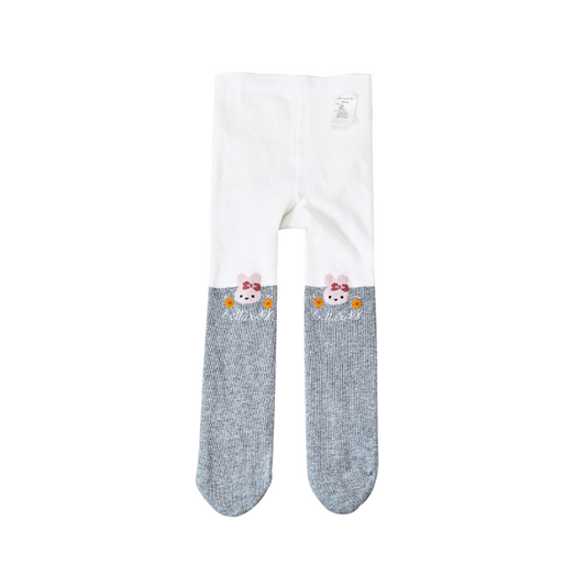 Dave&Bella Girls Autumn White Rabbit Print Footed Tights Leggings