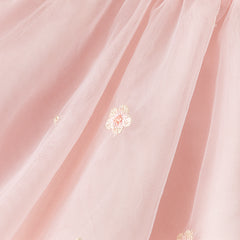 Dave&Bella Toddler Girls Autumn Adorable Light Pink Square Collar Mesh Princess Dress