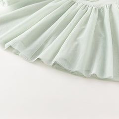 Dave&Bella Girls Green Long Sleeve Tulle A-Line Party Dress