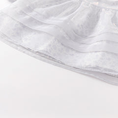 Dave&Bella Toddler Girls Autumn Stylish Grey Purple Floral Print Mesh Party Dress