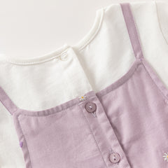 Dave&Bella Toddler Girls Autumn Purple Florall Sweet A-line Princess Dress