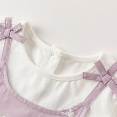 Dave&Bella Toddler Girls Autumn Purple Florall Sweet A-line Princess Dress