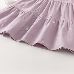 Dave&Bella Toddler Girls Autumn Purple Florall Sweet A-line Princess Dress