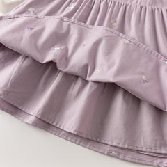 Dave&Bella Toddler Girls Autumn Purple Florall Sweet A-line Princess Dress