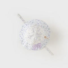 Dave&Bella Girls Autumn Fashion Floral/Denim Blue Cotton Hat