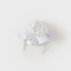 Dave&Bella Girls Autumn Fashion Floral/Denim Blue Cotton Hat