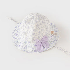 Dave&Bella Girls Autumn Fashion Floral/Denim Blue Cotton Hat
