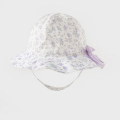 Dave&Bella Girls Autumn Fashion Floral/Denim Blue Cotton Hat