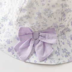 Dave&Bella Girls Autumn Fashion Floral/Denim Blue Cotton Hat