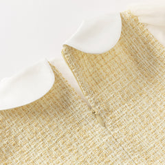 Dave&Bella Toddler Girls Yellow Romantic French-style Princess Dress(wallet bag)