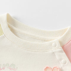 Dave&Bella Toddler Girls Autumn Classic Beige Cartoon Print A-line Dress