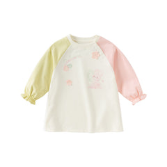 Dave&Bella Toddler Girls Autumn Classic Beige Cartoon Print A-line Dress