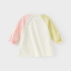 Dave&Bella Toddler Girls Autumn Classic Beige Cartoon Print A-line Dress