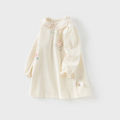 Dave&Bella Toddler Girls Autumn Beige A-line Knit Dress