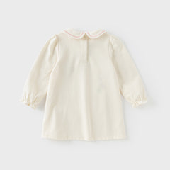 Dave&Bella Toddler Girls Autumn Beige A-line Knit Dress