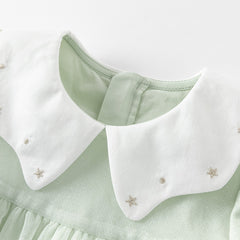 Dave&Bella Toddler Girls Autumn Fresh Green Long Sleeve Mesh Princess Dress