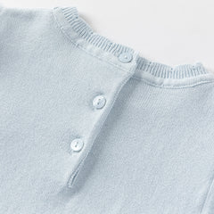 Dave&Bella Toddler Girls Autumn Gentle Light Blue Knit Sweater Mesh Princess Dress