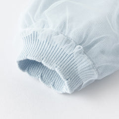 Dave&Bella Toddler Girls Autumn Gentle Light Blue Knit Sweater Mesh Princess Dress