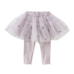 Dave&Bella Girls Spring Mesh Skirt Leggings Pants