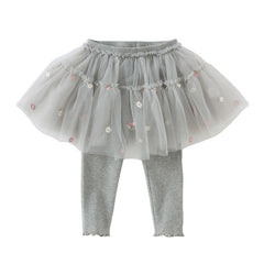 Dave&Bella Girls Spring Mesh Skirt Leggings Pants