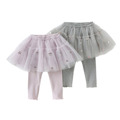 Dave&Bella Girls Spring Mesh Skirt Leggings Pants