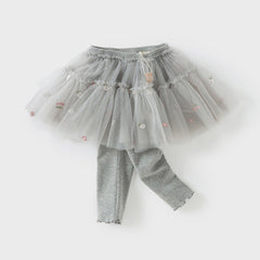 Dave&Bella Girls Spring Mesh Skirt Leggings Pants