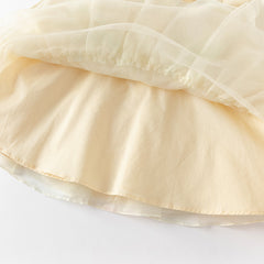 Dave&Bella Toddler Girls Autumn Gentle Yellow Floral Princess Mesh Dress