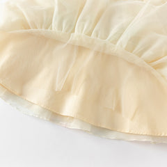 Dave&Bella Toddler Girls Autumn Gentle Yellow Floral Princess Mesh Dress