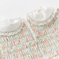 Dave&Bella Toddler Girls Smocked Sundress Cotton Playwear Vintage Princess Dress