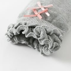 Dave&Bella Girls Autumn Beige/Grey Lace Leg Footless Tights Leggings